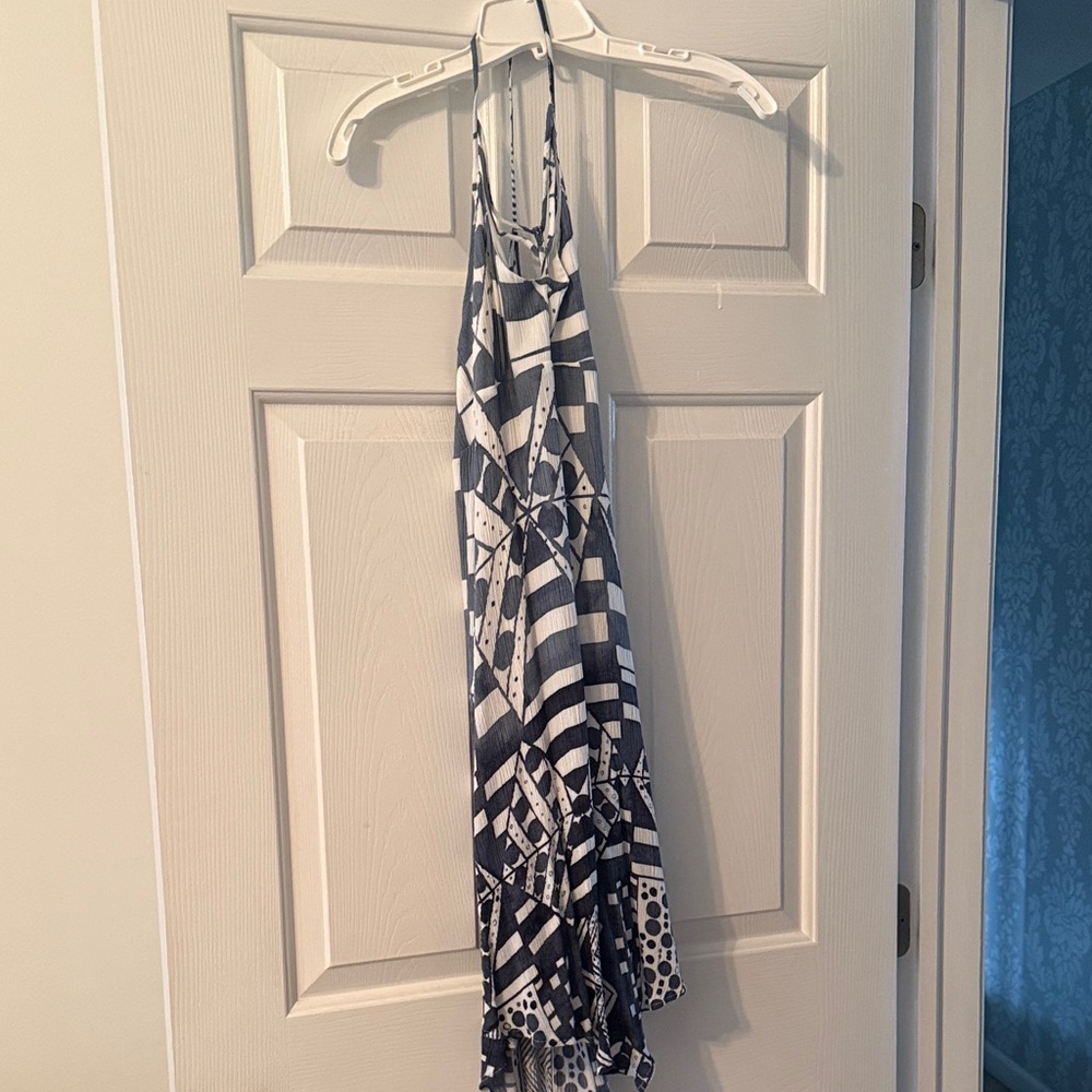 O'Neill Blue and White assymetrical Backless Dress